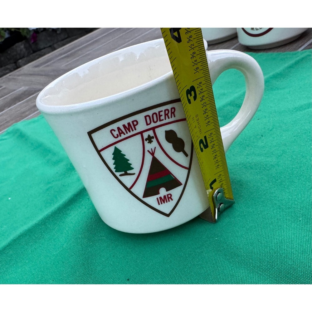 Vintage Boy Scouts Camp Doerr IMR Coffee Mug Cream Stoneware Diner Style Cup - Picture 6 of 6